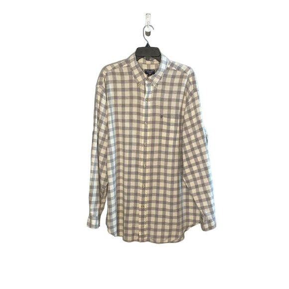 Ralph Lauren Jeans Co. Button Down Men's size XL Long Sleeve Plaid Gray White - Picture 1 of 7